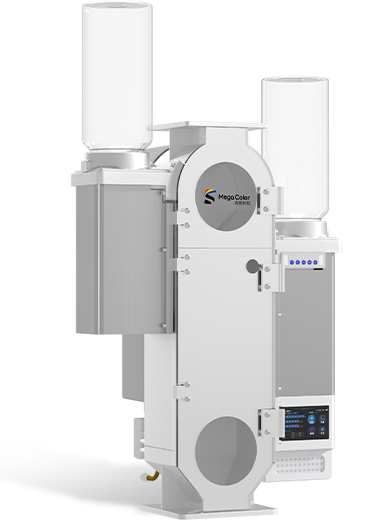 MegaColor 5th Generation dual-powder color powder dosing machine, front view
