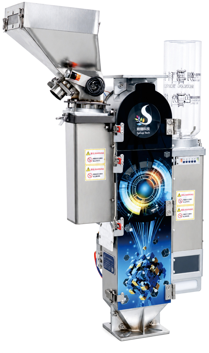 MegaColor 4th Generation dual-material color powder dosing machine with two metering chambers, front view